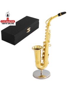 Miniatura-Saxofón metálico...