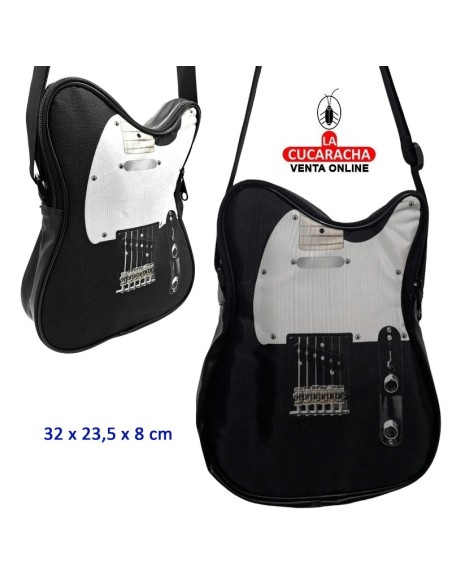 Bolso bandolera forma guitarra piel sintetica.