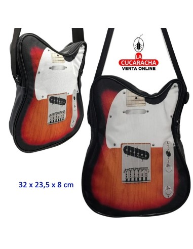 Bolso bandolera forma guitarra piel sintetica.