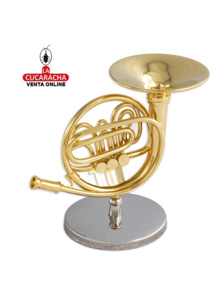 Miniatura-Trompa metálica decorativa.