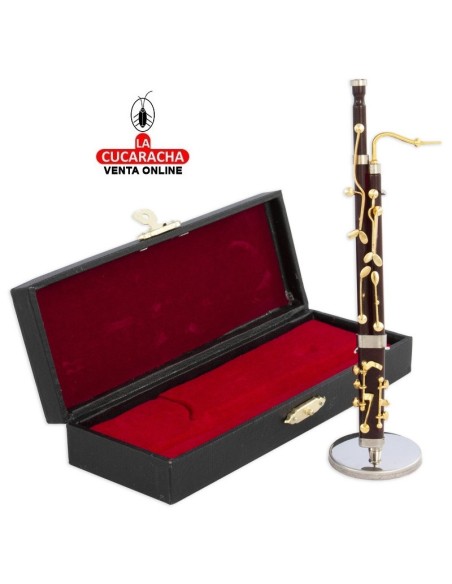 Miniatura-Fagot madera rojo decorativo.