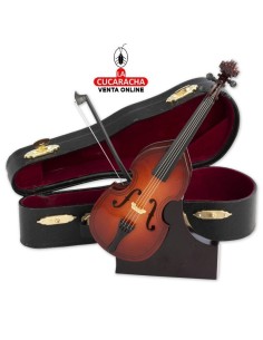 Miniatura-Contrabajo madera...