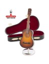 Miniatura-Guitarra española marron madera decorativa.