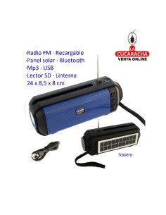 Radio FM recargable panel...