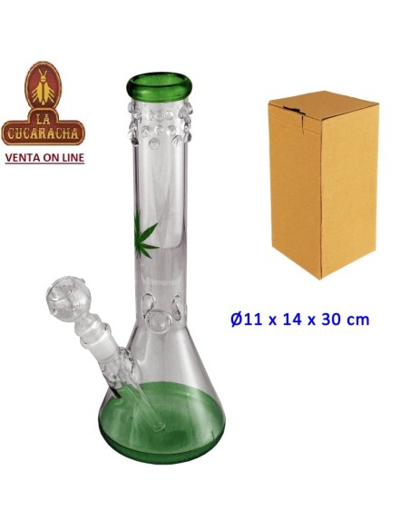 Bong de cristal verde 30cm.