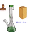 Bong de cristal verde 30cm.