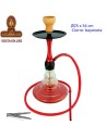Cachimba-Shisha-Narguile 54 cm. roja de aluminio base cristal.