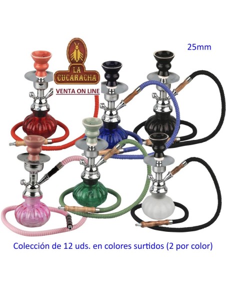 Cachimba-Shisha-Narguile 25 cm. «SINAI» cristal 1 manguera cajón 12 unidades.