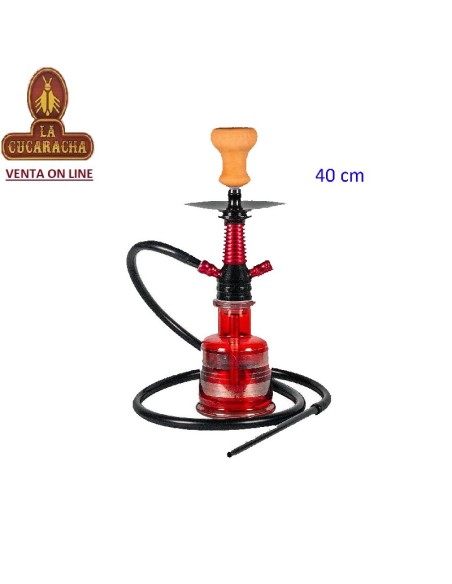 Cachimba-Shisha-Narguile 40 cm. «MASCAT» roja de cristal.