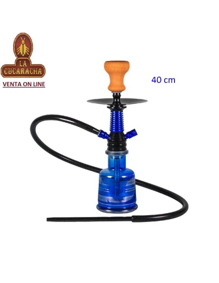 Cachimba-Shisha-Narguile 40 cm. «MASCAT» azul de cristal.