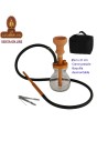 Cachimba-Shisha-Narguile 27 cm dorada aluminio base cristal.