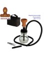 Cachimba-Shisha-Narguile 27 cm aluminio base de cristal.