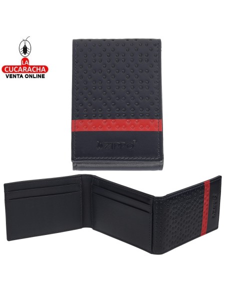 Tarjetero piel «Zippo» Navy blue.