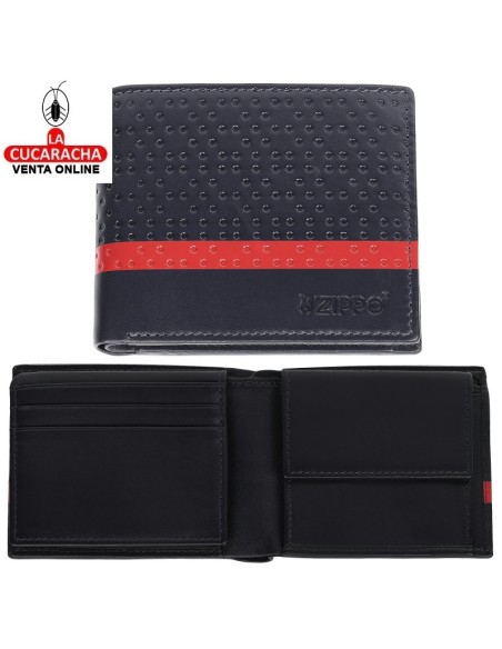 Cartera monedero piel «Zippo» Navy blue.