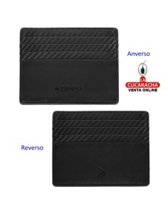 Tarjetero piel «Zippo» Carbon.