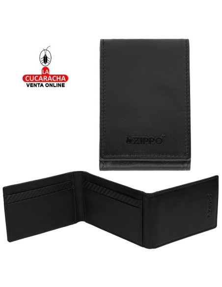 Tarjetero piel «Zippo» Carbon.