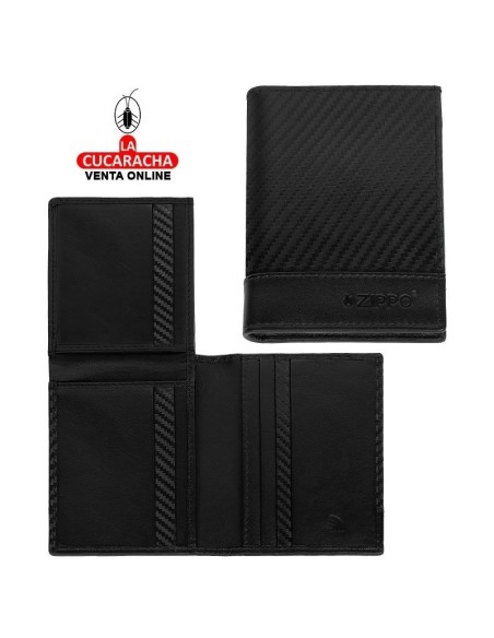 Cartera monedero piel «Zippo» Carbon.