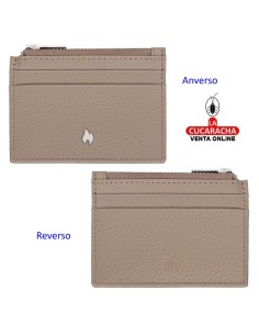 Tarjetero piel «Zippo» Taupe.