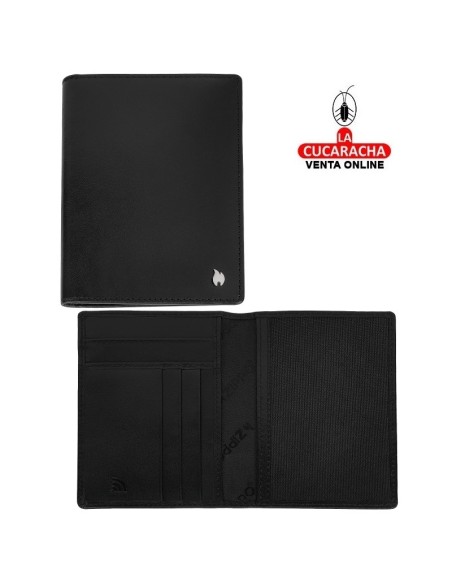 Porta pasaporte piel «Zippo» Black.