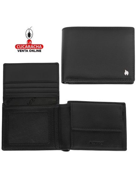 Cartera monedero piel «Zippo» Black.