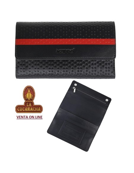 Bolsa picadura tabaco piel «Zippo» Navy blue.
