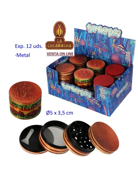 Expositor 12 grinder metálicos Ø5 cm. 4 partes.