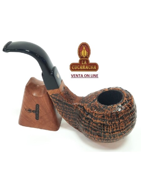 Pipa italiana artesana BILLIARD RAINDROP Fiamma Di Re -EPICA FIAMMATA- rugosa.