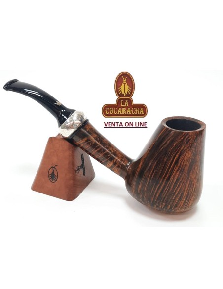 Pipa italiana artesana BENT BILLIARD BRANDY Fiamma Di Re -2 CORONE- lisa.