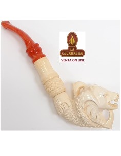 ALTINAY-PIPA CIGARRILLO HOLDERS ESPUMA MAR  FREEHAND LOBO CON GARRAS.