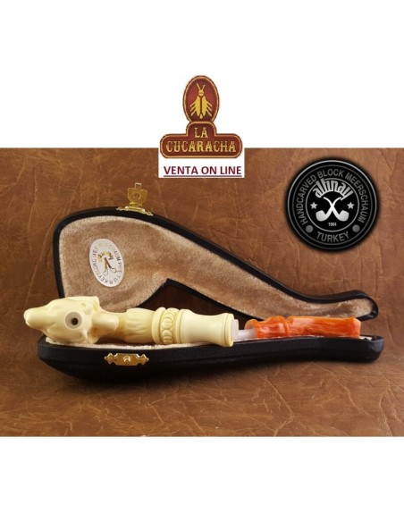 ALTINAY-PIPA CIGARRILLO HOLDERS ESPUMA MAR  FREEHAND LOBO CON GARRAS.