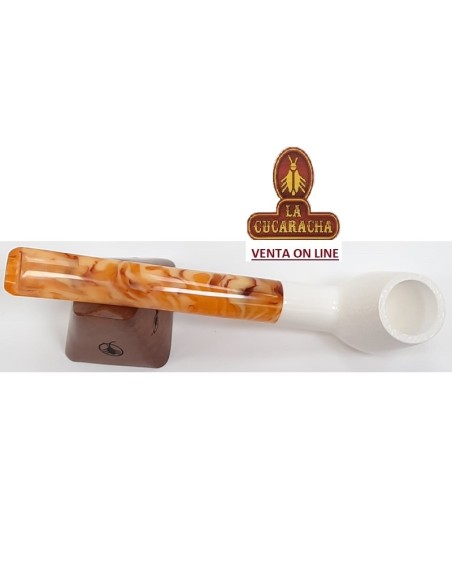 ALTINAY-PIPA FUMAR ESPUMA MAR BENT BILLIARD NARANJA LISA-RUGOSA.
