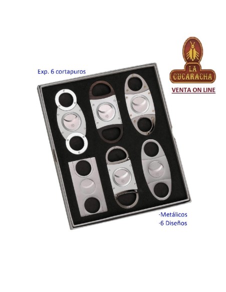 Caja 6 Cortapuros metalicos diseños surtidos.