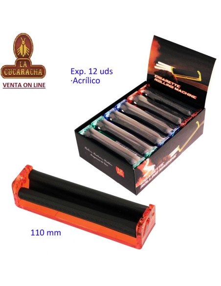 Caja 12 Máquina liar cigarrillos 110mm. acrílica.