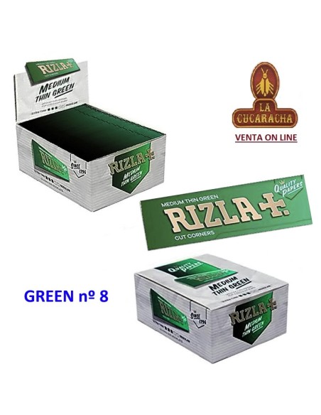 CAJA 50 LIBRITOS PAPEL LIAR RIZLA GREEN 70MM. 50 HOJAS.