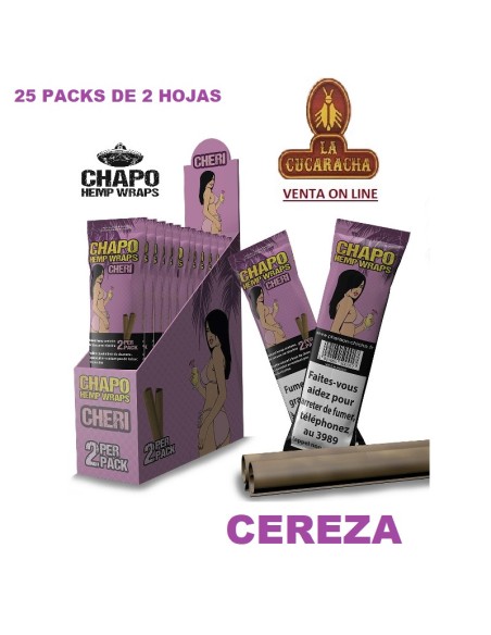 El Chapo Hemp Wrap-Caja 25-Sobres 2 tubos papel aromatizado.