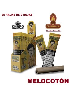 El Chapo Hemp Wrap-Caja 25-Sobres 2 tubos papel aromatizado.