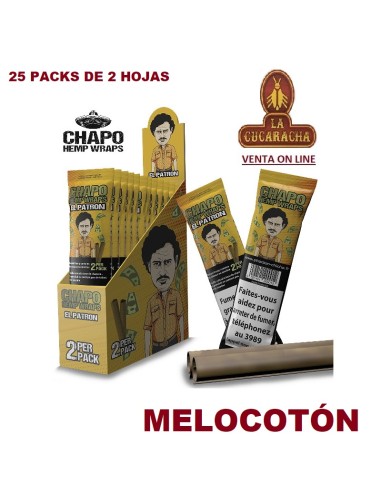 El Chapo Hemp Wrap-Caja 25-Sobres 2 tubos papel aromatizado.