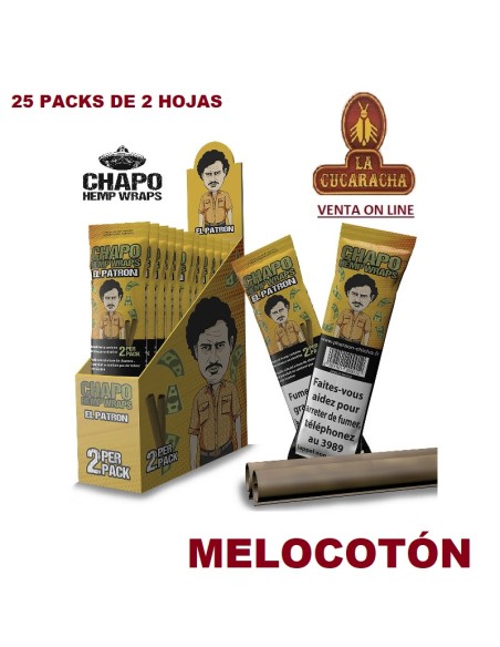 El Chapo Hemp Wrap-Caja 25-Sobres 2 tubos papel aromatizado.