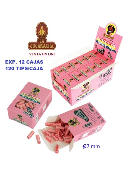 EXPOSITOR 12 CAJAS 120 FILTROS HONEYPUFF CARTON TIPS FORMADOS 7MM.