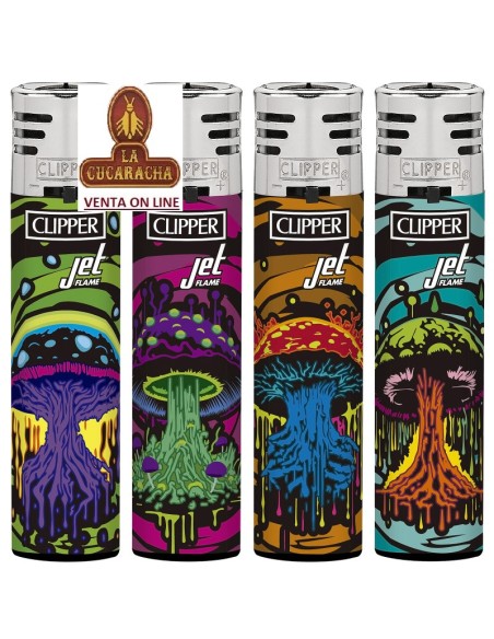 CLIPPER JET FLAME-EXPOSITOR 48 encendedores «DARK MUSHROOMS».