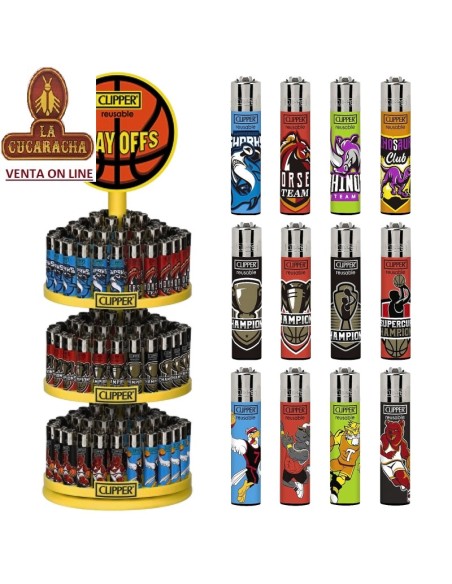 CLIPPER NORMAL-EXPOSITOR 144 encendedores «PLAY OFFS».