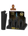 CLIPPER JET FLAME PIEDRA ESTUCHE-EXPOSITOR 12 encendedores «MAT BLACK».