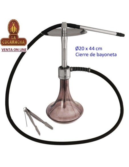 HORUS-Shisha aluminio base cristal 44cm.