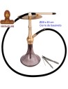 HORUS-Shisha aluminio dorado base cristal 45cm.