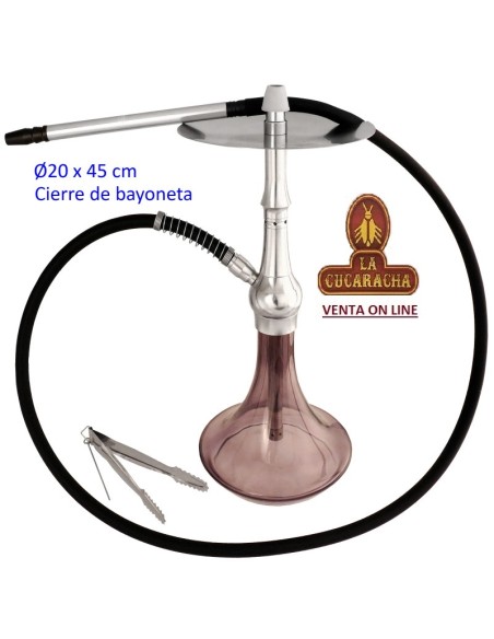 HORUS-Shisha aluminio base cristal 45cm.
