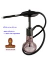 DARKSIDE-Cachimba-Shisha-Narguile 43cm. aluminio negro cristal transparente.