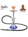 ALADIN-Cachimba-Shisha-Narguile 36CM-MVP360 acero inox. cristal azul.