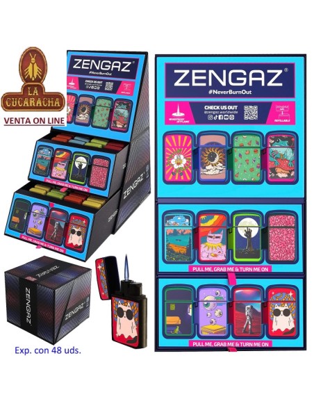 ZENGAZ-Encendedor JET FLAME ZL-12 S22 diseños surtidos.