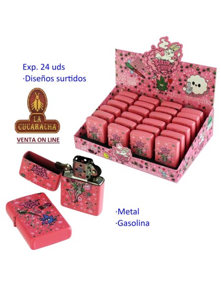 Encendedor piedra y gasolina mr. joint metal ROSA.