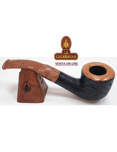 MOLINA CARAMELA-PIPA FUMAR BREZO BENT BILLIARD POT RUGOSA.